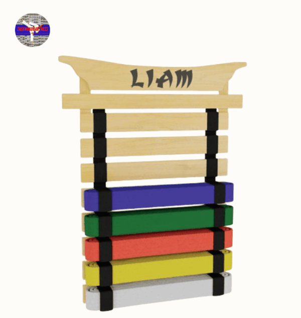 Milliard Premium Belt Display – Holds 8 Martial Arts Belts - Personalize with Stickers
