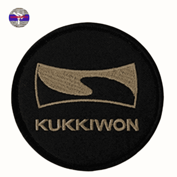 Mooto Taekwondo Kukkiwon Embroidered Patch – 80mm, White & Black Taegeukgi – Durable, High-Quality Martial Arts Badge