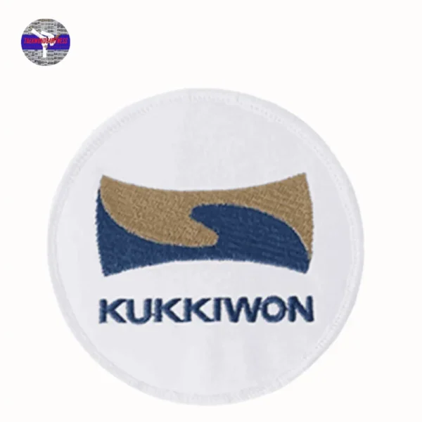 MOOTO Kukkiwon Taekwondo Embroidered Patch – White & Black Taegeukgi Circle Design – Martial Arts Dobok Uniform Badge