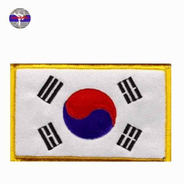 South Korea Flag Patch – 3.5" x 2.25" Embroidered Iron-On/Sew-On Emblem – Durable International Flag Patch by World Flags Direct