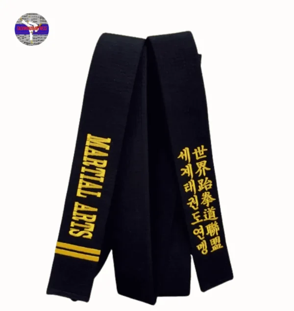 Black Belt Karate, Martial Arts Belt, Taekwondo, Judo, BJJ - Customised Embroidery Black Belt (width 2.0" (5cm), 118" (300cm))