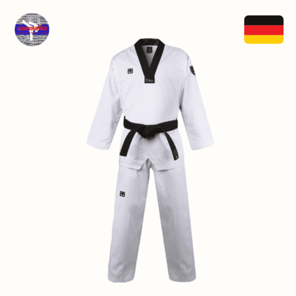 Mooto Korea Taekwondo MTX S2 Uniform Schwarz BK V-Ausschnitt Dobok Weiß Uniformen Tae Kwon Do MMA Kampfsport Karate WT Logo