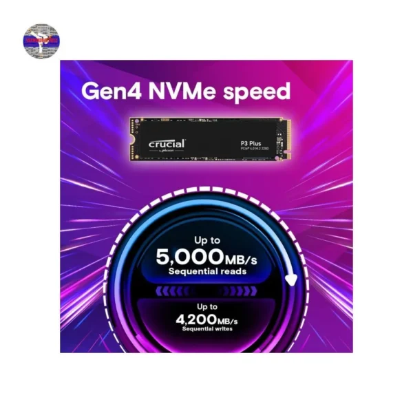 Crucial P3 Plus 4TB PCIe Gen4 NVMe M.2 SSD – Up to 5000MB/s, 3D NAND Storage for Desktop & Laptop - Image 2