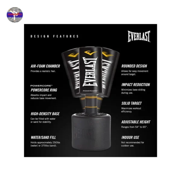 Everlast Powercore Freestanding Punching Bag – Heavy Duty Indoor Training Bag - Image 4
