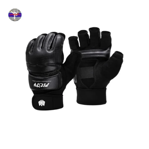 FitsT4 Half Mitts MMA Training Gloves – Boxing, Kickboxing, Taekwondo, Muay Thai, Sparring & Grappling – Wrist Wrap Support – PU Leather – For Men, Women & Kids - Image 2