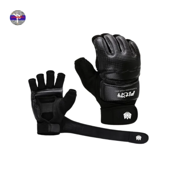 FitsT4 Half Mitts MMA Training Gloves – Boxing, Kickboxing, Taekwondo, Muay Thai, Sparring & Grappling – Wrist Wrap Support – PU Leather – For Men, Women & Kids - Image 3