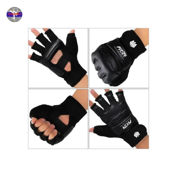 FitsT4 Half Mitts MMA Training Gloves – Boxing, Kickboxing, Taekwondo, Muay Thai, Sparring & Grappling – Wrist Wrap Support – PU Leather – For Men, Women & Kids - Image 5