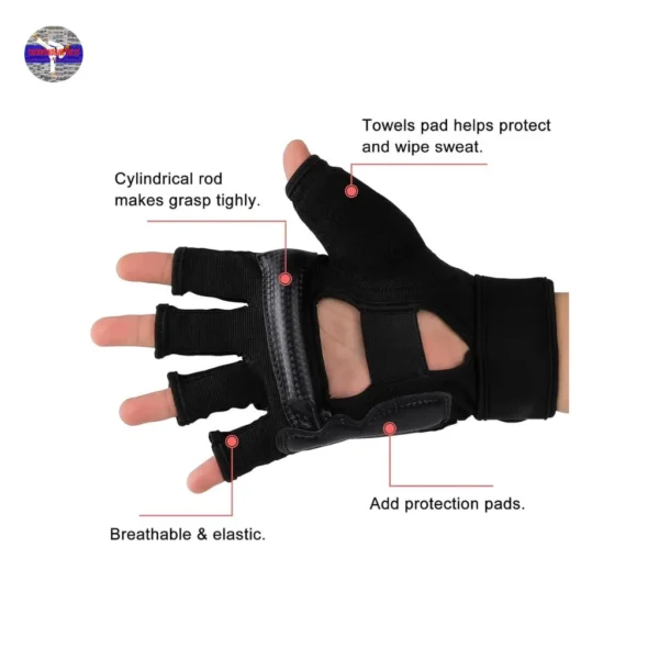 FitsT4 Half Mitts MMA Training Gloves – Boxing, Kickboxing, Taekwondo, Muay Thai, Sparring & Grappling – Wrist Wrap Support – PU Leather – For Men, Women & Kids - Image 6