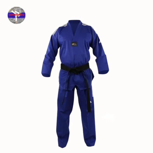Adidas Champion II Taekwondo Dobok Uniform with Black V Neck