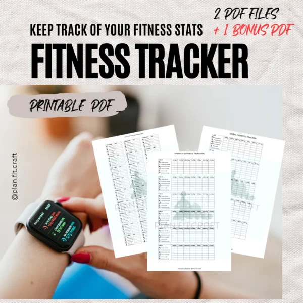 Fitbit-Compatible Daily and Weekly Fitness Tracker – Stylish Printable PDF (A4/A5)